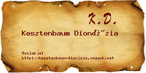 Kesztenbaum Dionízia névjegykártya